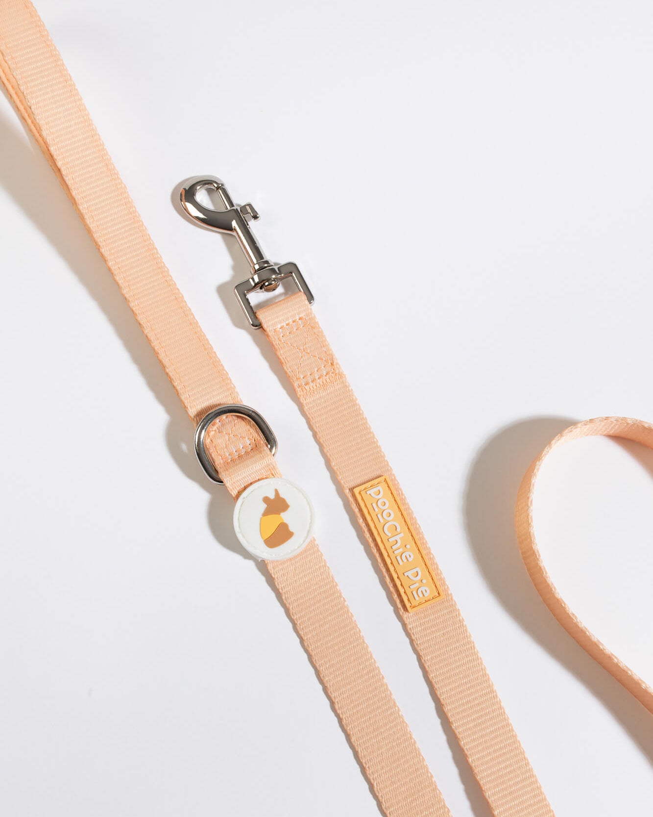 Poochie-pie-dog-leash-lead-harness-walk-wear-orange-simple-stylish-mum-walking-colourful-rainbow-match-safe-nopull-no-pull-just-peachy-collar