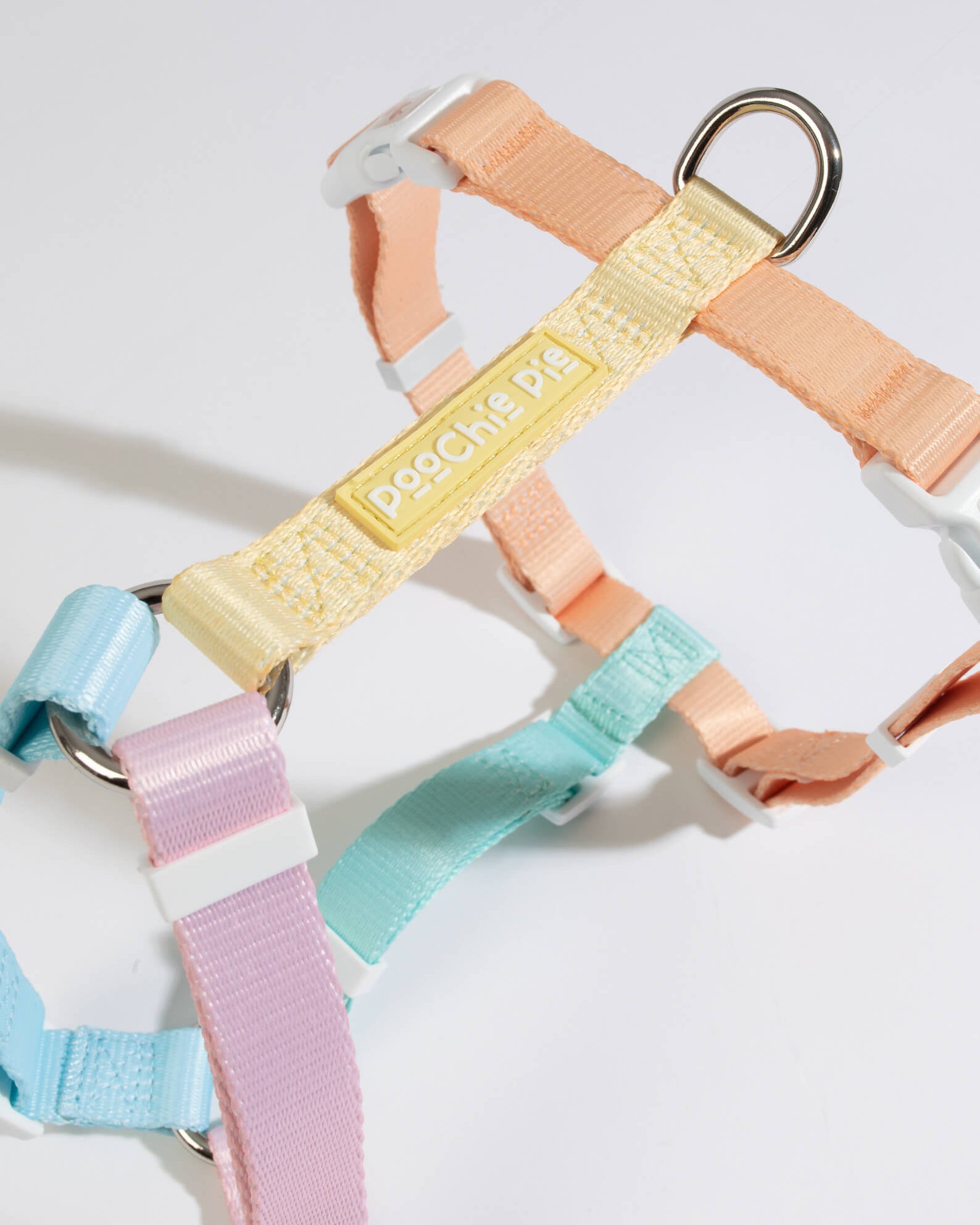 poochie_pie_dog_accessories_harness_rainbow_pastel_best-harnesses-for-dogs-breeds-pink-mint-green-blue-pastel-yellow-orange-multi-coloured-color-strap