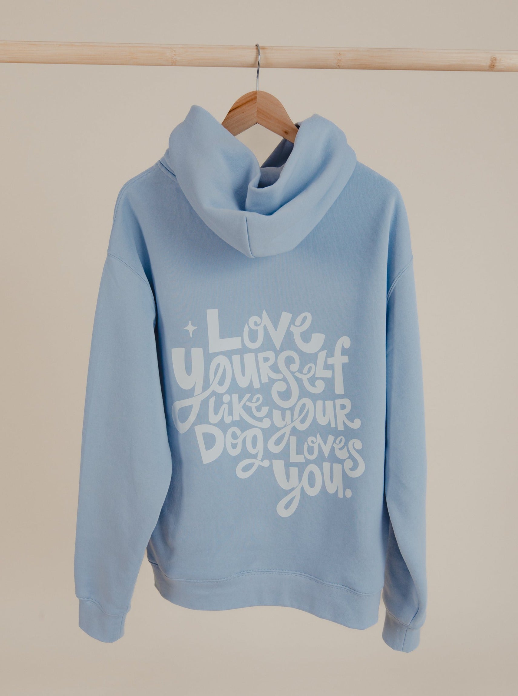 poochie-pie-front-text-hoodie-hood-oversized-blue-white-dog-mum-mumma-mom-dogs-relaxed-360gsm-cotton-girl-female-women