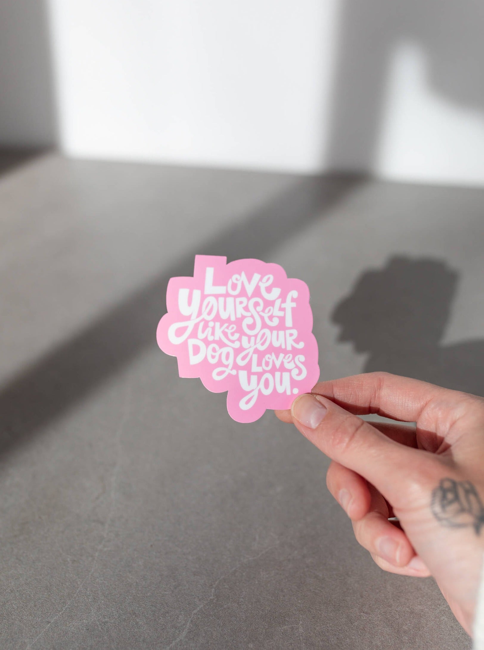 poochie-pie-dog-mum-stickers-vinyl-waterproof-pink-dogs-love-yourself-like-your-dog-loves-you